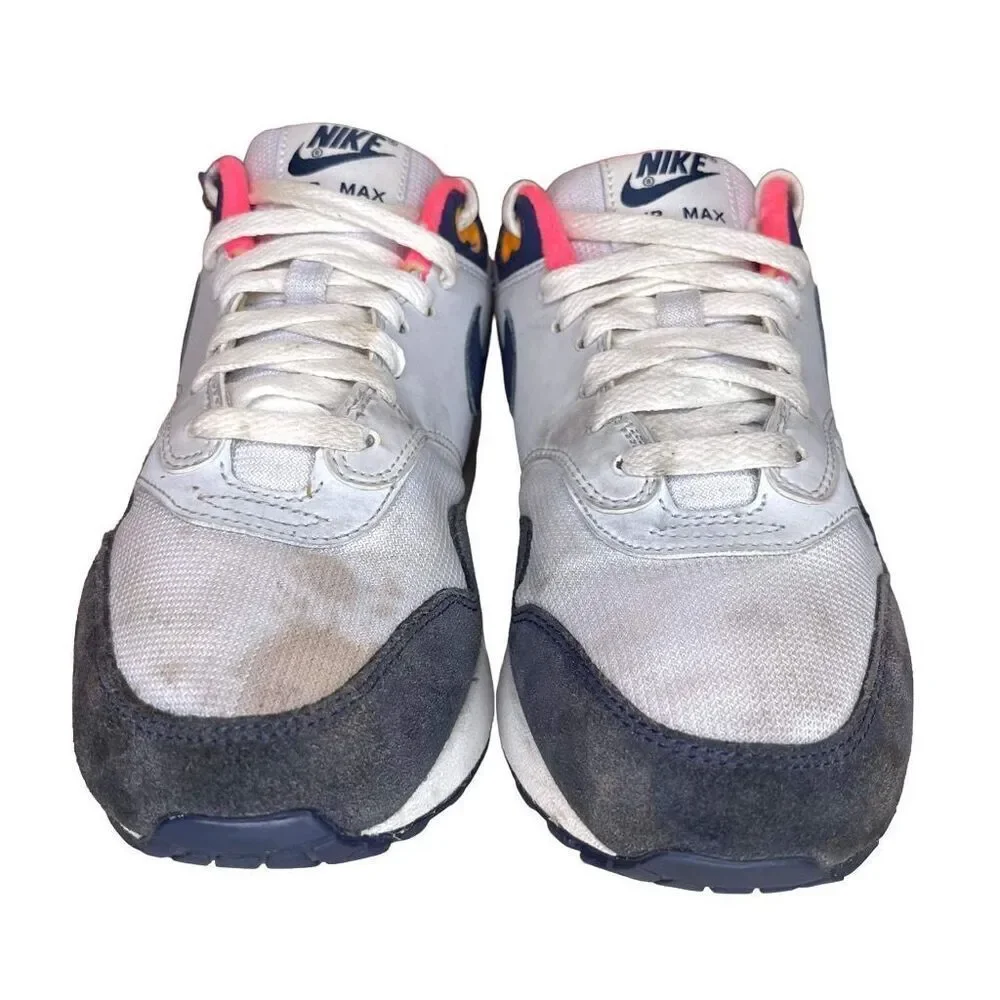 Nike Air Max 1 Size 7.5 Women’s White Navy Pink Womens Running Shoes Sneakers 31